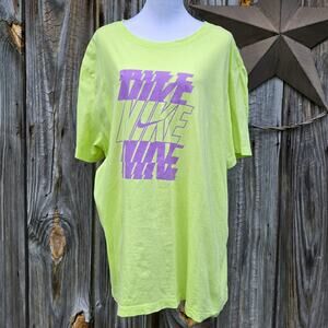 Yellow Nike Tshirt Size XXL Purple Logo Print Short Sleeves Bright Nike Tee 2X